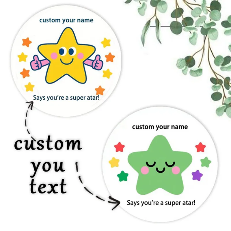 

90PCS Personalized Superstar Stickers - Custom Name Teacher, Classroom Student Rewards, Birthday Party Gifts