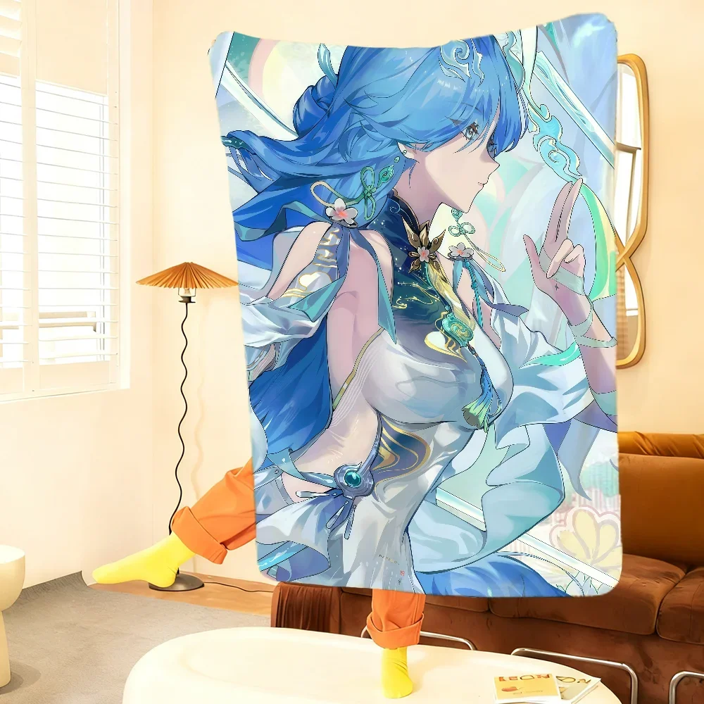 W-Wuthering Game W-Waves Qingxiao Blanket Throw Super Cosy Plush Living Room Sofa Couch Childish Birthday Gifts