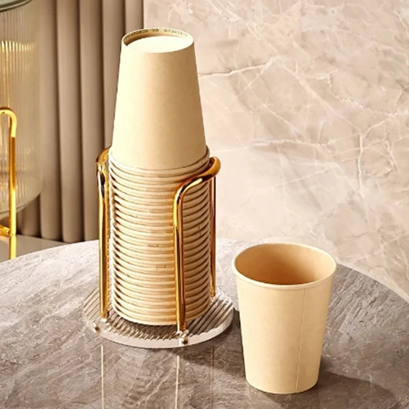 PORK-Luxury Cup Storage Holder Water Tea Cups Dispenser Rack Shelf Mug Display Stand Home Organizer