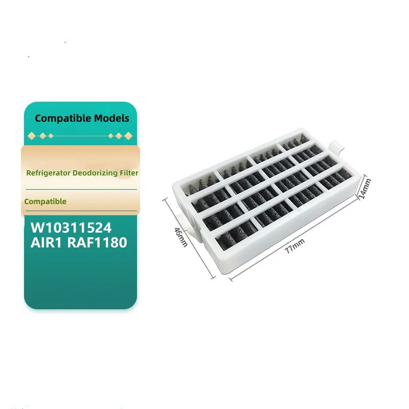 2Pcs Refrigerator Filter Compatible with Whirlpool W10311524 AIR1 Deodorizing Activated Carbon Filter Replacement Parts