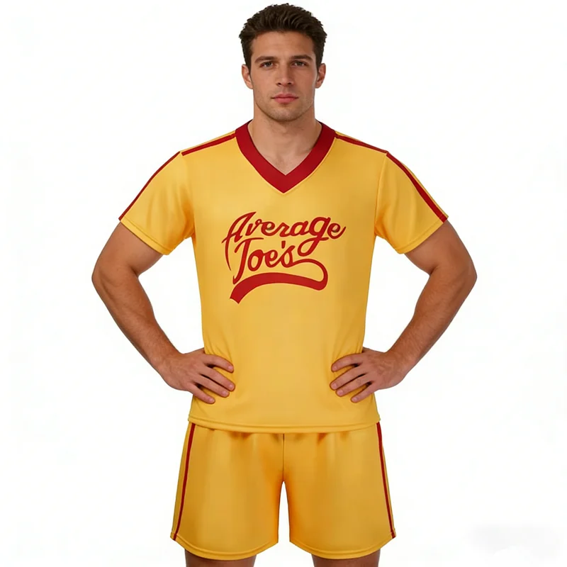 Disfraz de Jersey Amarillo para Adultos de Crazy Dodgeball, Conjunto de Disfraz de Cosplay de Dodgeball, Traje de Halloween de la Auténtica Historia de un Perdedor