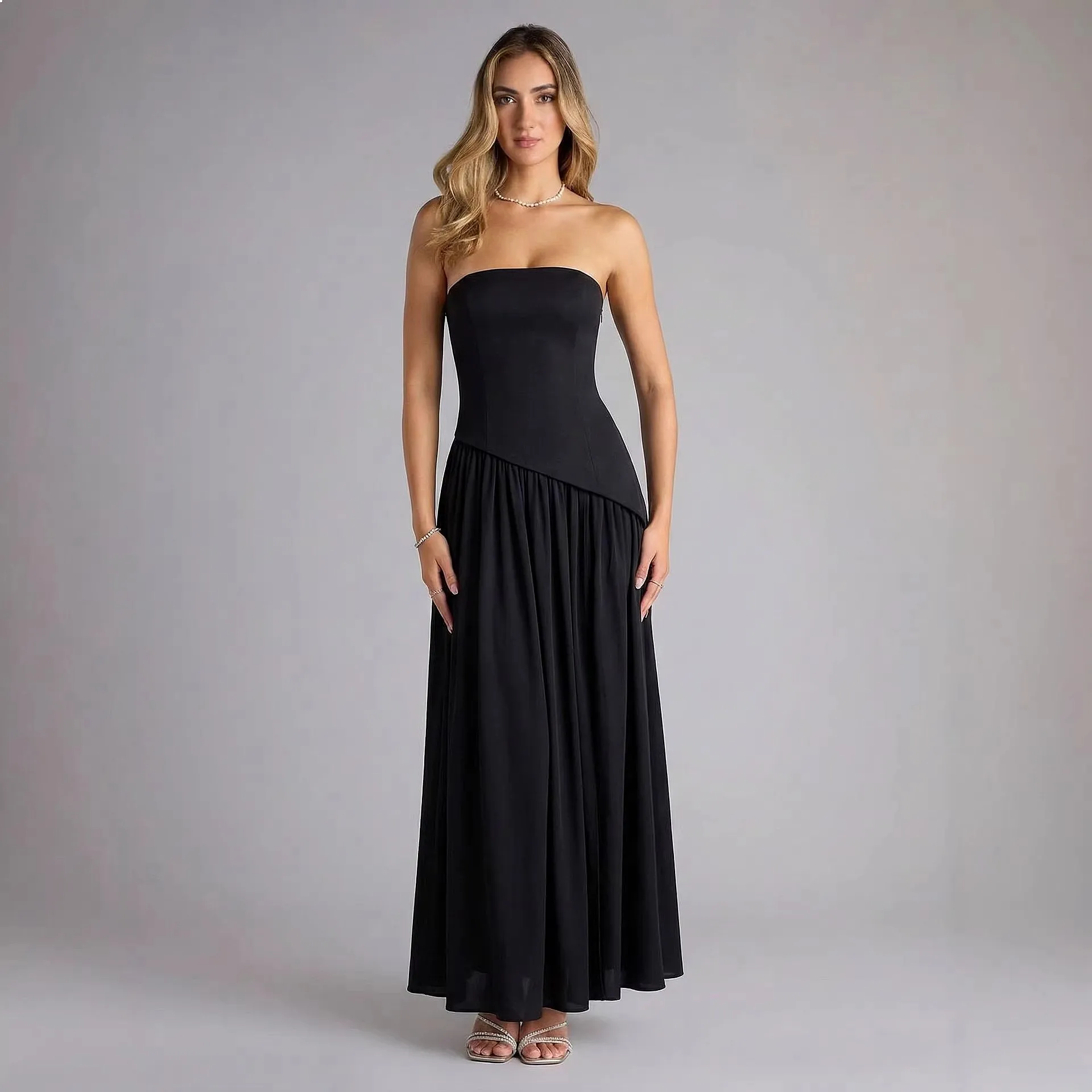 Elegant Satin Evening Dress Women Summer Party Gown Bodycon Dresses Formal Jumpsuit Playsuit Matching Set