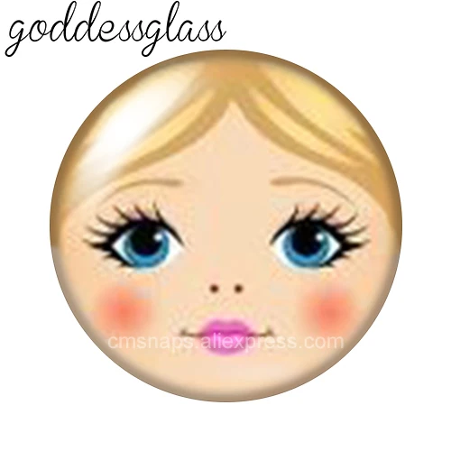 New Girls\' Face Русская голова Cute 10pcs 12mm/18mm/20mm/25mm Round photo glass cabochon demo flat back Making findings
