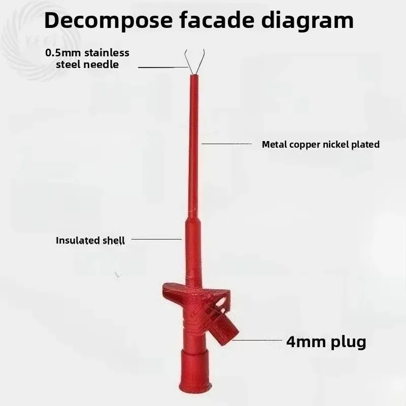 

2pcs 1000V Socket Quick Test Hook Clip with 4mm High Voltage Flexible Professional Insulated Testing Probes P5004