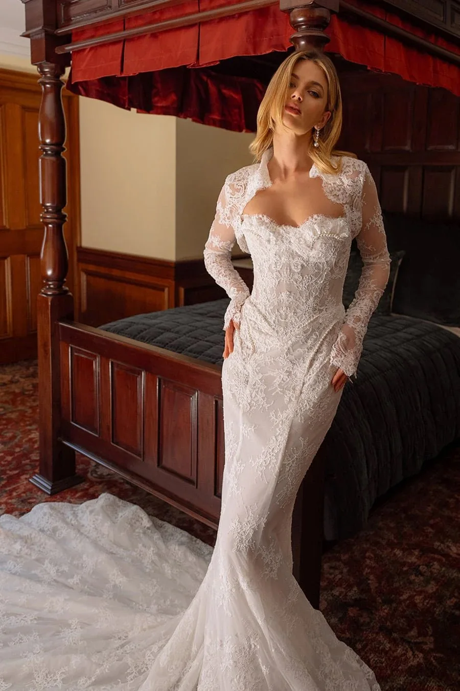 

Mermaid Wedding Dress Lace Long Sleeve Vestidos De Novia Curvy Bespoke Robes Mariage Weddings Dresses For Bride Vestido Mariee