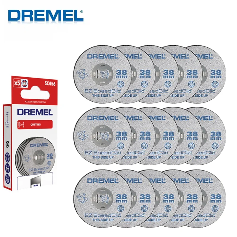 Dremel EZ456 5PCS EZ Lock 1/2-Inch 38.1MM Diameter Fiberglass Reinforced Cut-Off Wheels Rotary Tool Cutting Disc for Grinding