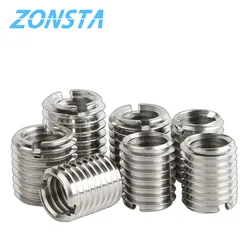 304 Stainless Steel Slotted Inside Outside Self tapping Thread Adapter Screw M2-M12 Wire Thread Insert Sleeve Conversion Nut