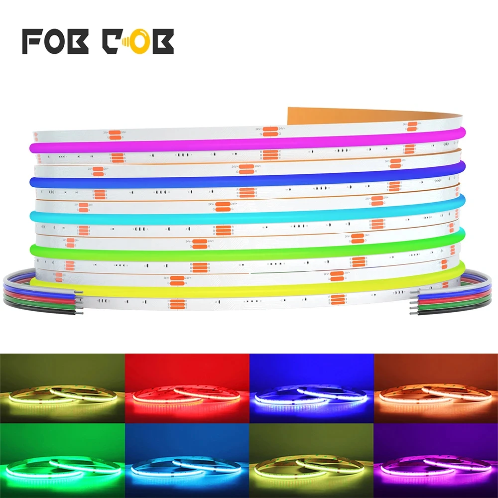 12V 24V RGB RGBW RGBCCT LED COB Strip Lights High Density Dimmable LED Tape Flexible Ribbon Light 4pin 5pin 6pin LED Ribbon Tape