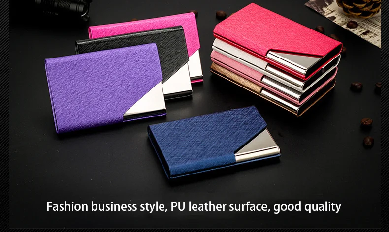Luxus Brieftasche PU Leder Business ID Kreditkarte Halter Für Frauen Männer Mode Marke Metall Aluminium Karte Fall – Detail 21
