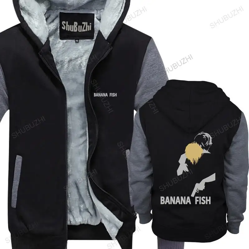 homme cotton hoodies zipper Men's Sa Yo Na Ra Banana Fish jacket Anime Manga Ash Eiji Pure brand winter hoodie warm jacket