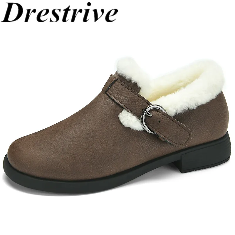 

Женские повседневные лоферы из овечьей и коровьей кожи, на низком толстом каблуке