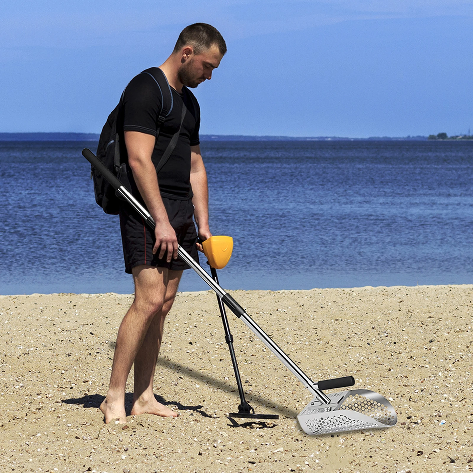 2-in-1 metaaldetectorschep Multifunctionele zandzeefschep Slijtvaste snelzeefschep voor onderwaterachtertuin