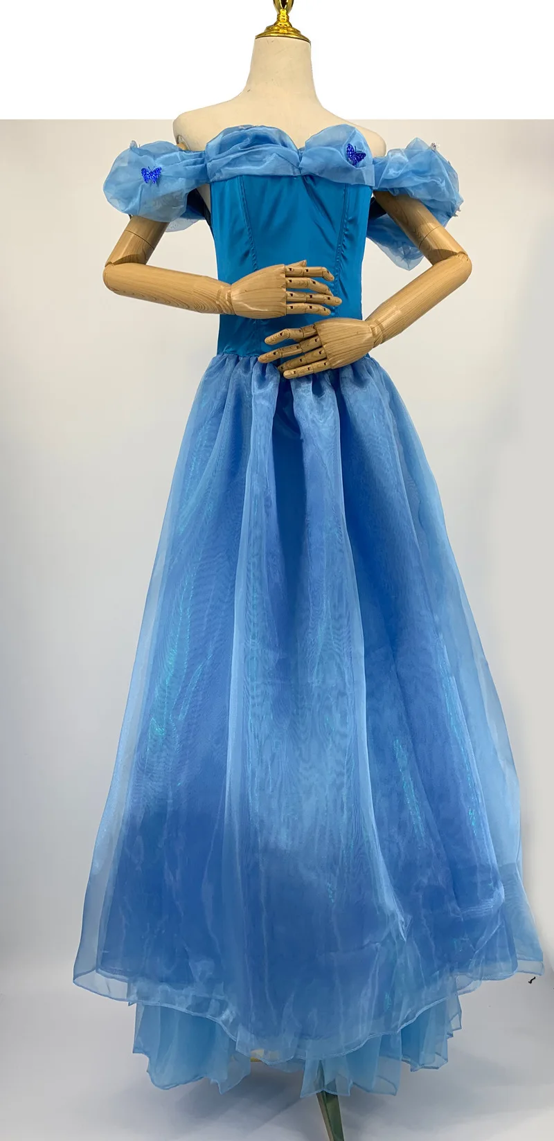 Adult Women Cinderella Costumes Cosplay Blue Princess Dresses Halloween Ball Gown Princess Clothing Carnival Role Playing Dress