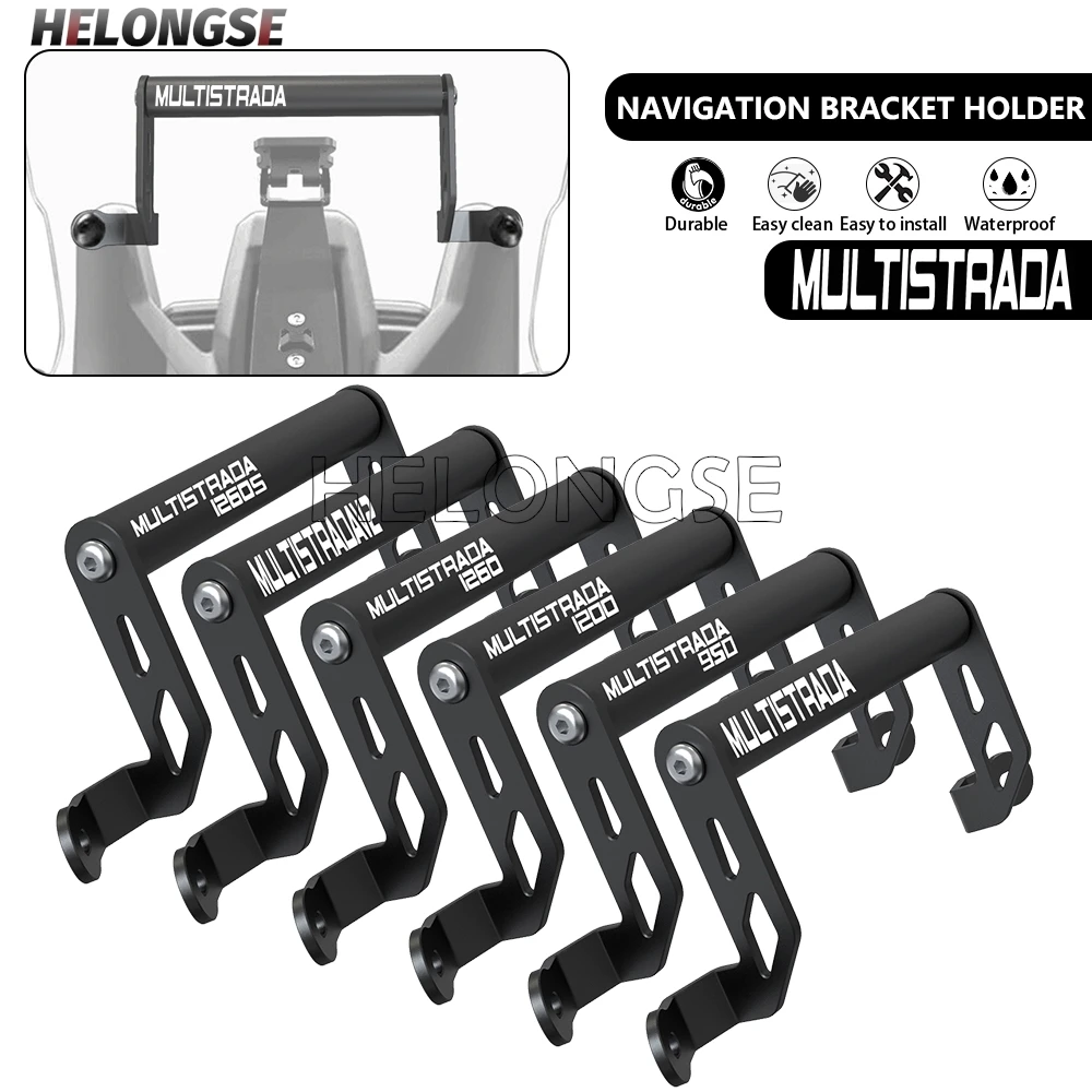 

Motorcycle Navigation Bracket Holder For Ducati MULTISTRADA 950 950S 1260 1200 ENDURO 1200S V2 2015-2024 GPS Phone Support Mount