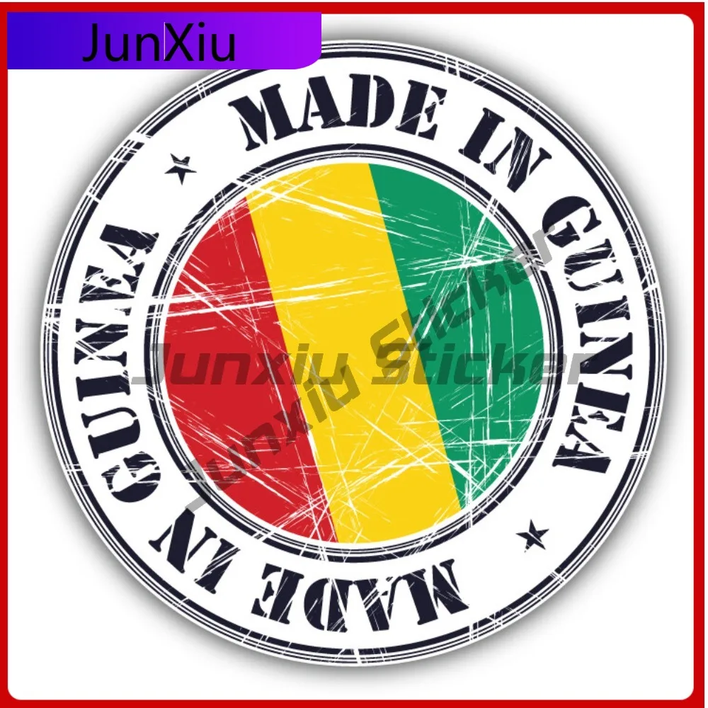 

Made In Guinea Grunge Flag Stamp Car Decal Bumper Stickers Cute Style Bumper Use For Car Bumper Decora Car Accessories Sun Pr