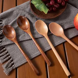 Wooden Spoon Tableware Kitchen Cooking Utensil Tools Soup Tea Spoon Catering Cooking Tool Coffee Soup Teaspoon Honey Spoon