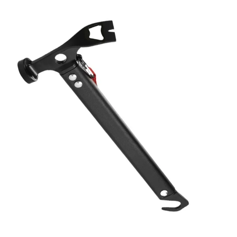 Camping Hammer With Nail Puller Ergonomic Grip For Tent Stake Removal Hiking Mountaineering Outdoor Hand Tool