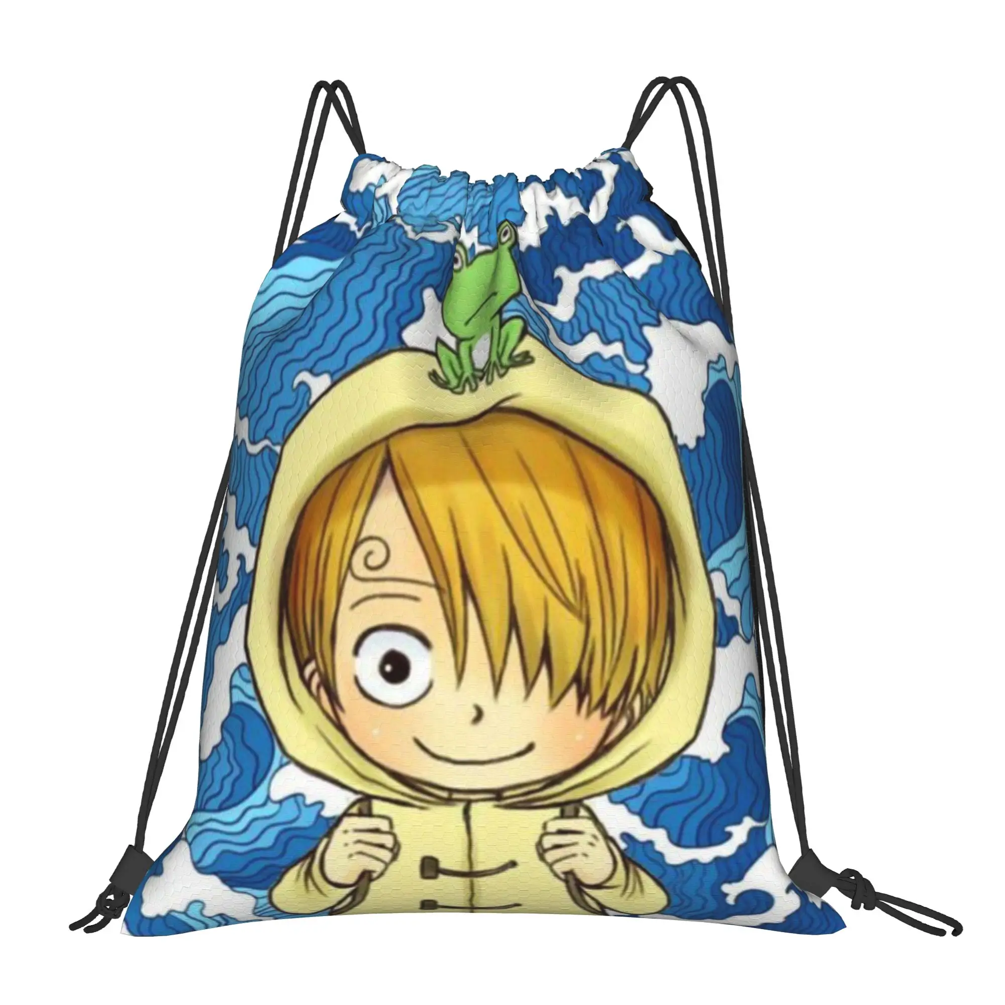 

Милый многофункциональный карманный рюкзак Sanji для мужчин и женщин, дорожная сумка для подростков, сумки на шнурке с принтом