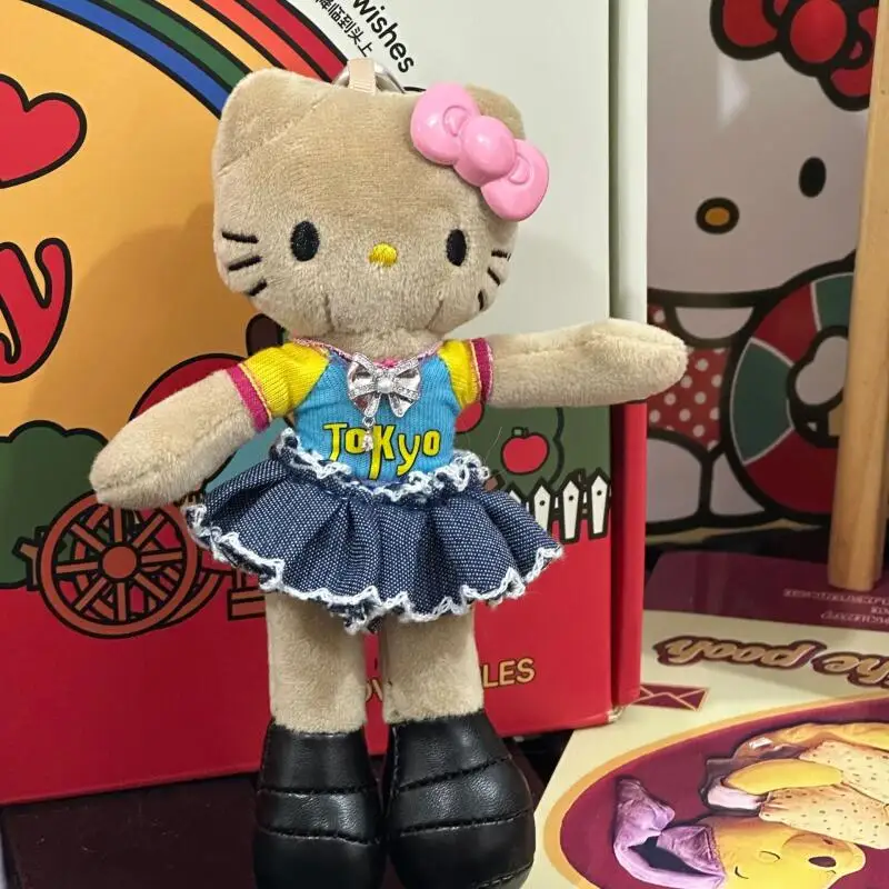 Sanrio Hello Kitty American Style Outfits College Long Legs Hottie Plush Doll Car Keychain Girl Backpack Hanging Decorative Toy