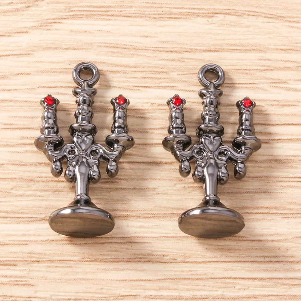 Tusember 5 Stück 13x23mm Legierungs-Kerzenständer-Anhänger Menora-Anhänger für Schmuckherstellung Halsketten Ohrringe DIY Handgemachte Bastelarbeiten – Detail 12