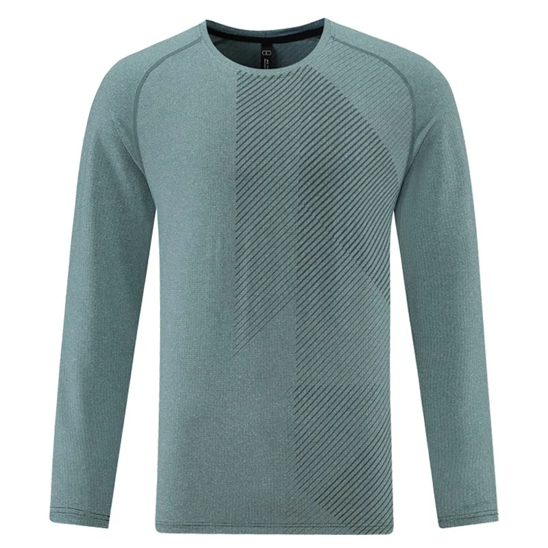 Men Prints Long Sleeve Casual Sports Quick Dry Running Shirts Breathable Gym Sportswear High Quality Workout Long Tops