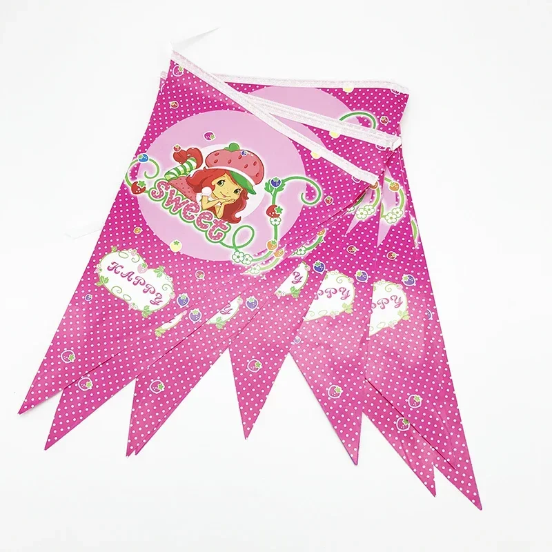 Strawberry Shortcake Theme Disposable Party Tableware Strawberry Pink Girl Birthday Party Decorations Paper Napkin Popcorn Box