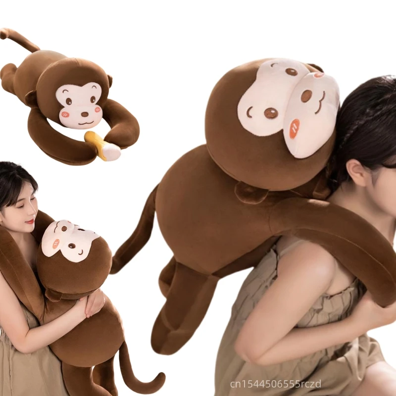 60/80/100cm High Quality Long Arms Monkey Plush Doll Pillow Warm Hug Brown Banana Monkey Plush For Boys And Girls Appease Toy