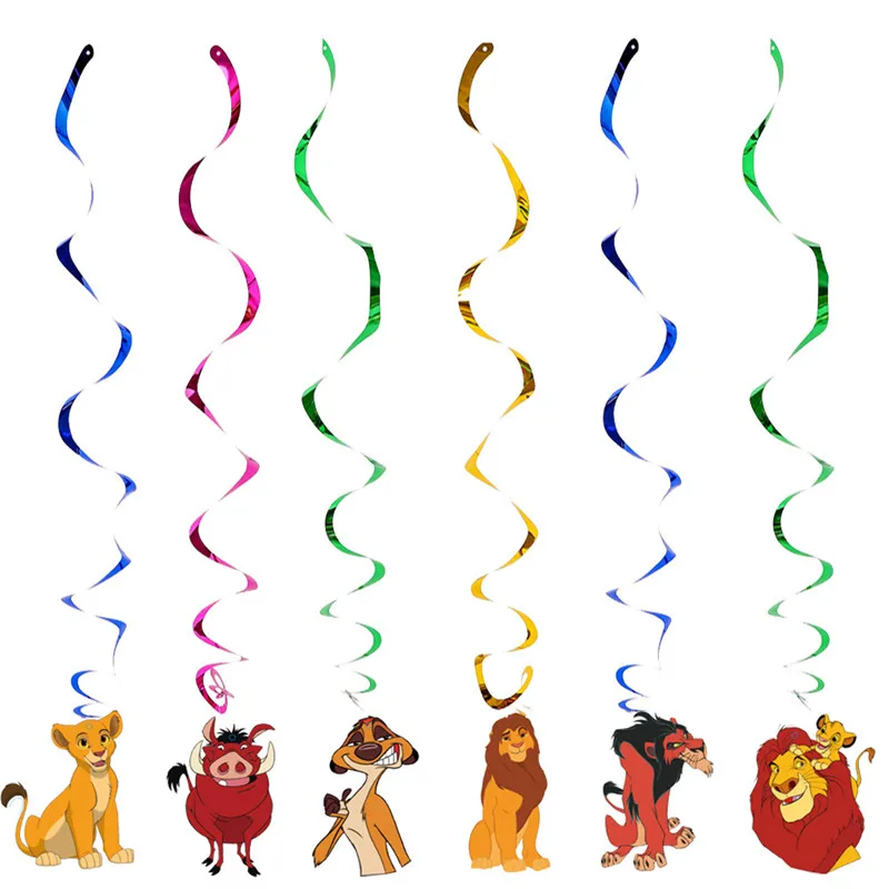 Jungle Lion King Simba Theme Party Decoration Supplies Children\'s Birthday Pull Flag Insert Rows Hanging 12 Inch Latex Balloons