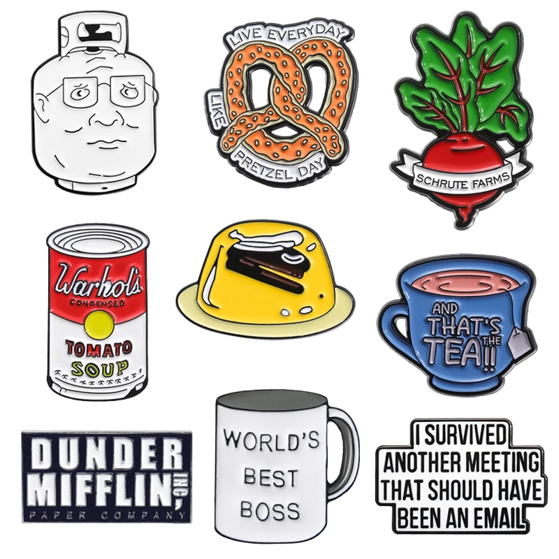 مكتب تلفزيوني المينا دبوس مضحك Sitcom كوميدي فيلم وتلفزيون الطرفية دبابيس شارة التلبيب مجوهرات هدايا للأصدقاء المشجعين #1