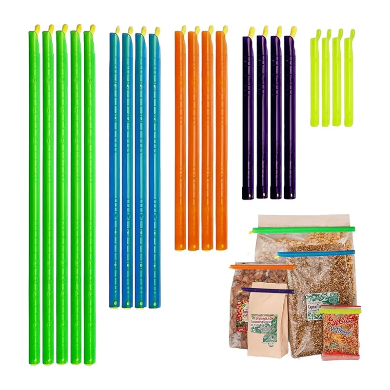 

5/10pcs Food Sealing Clips Snack Bag Sealer Reusable Closure Sticks Kitchen Fresh Keeping Clamp Rod Food Saver Storege Organizer