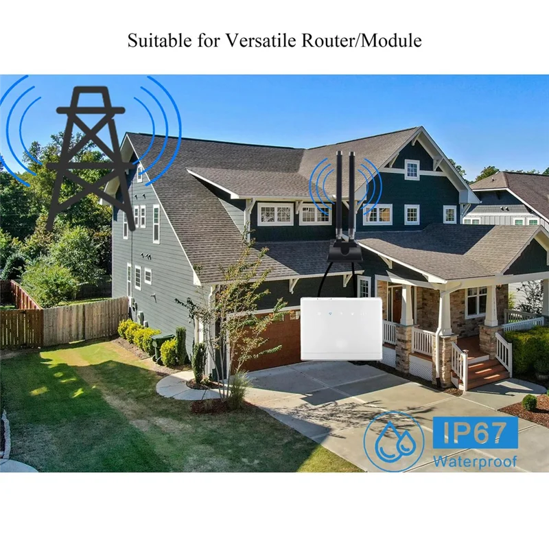 5G CPE راوتر هوائي LTE SMA ذكر هوائي مكاسب عالية 46Dbi 5G تمديد خارجي كابل قاعدة مغناطيسية هوائي-BCBW