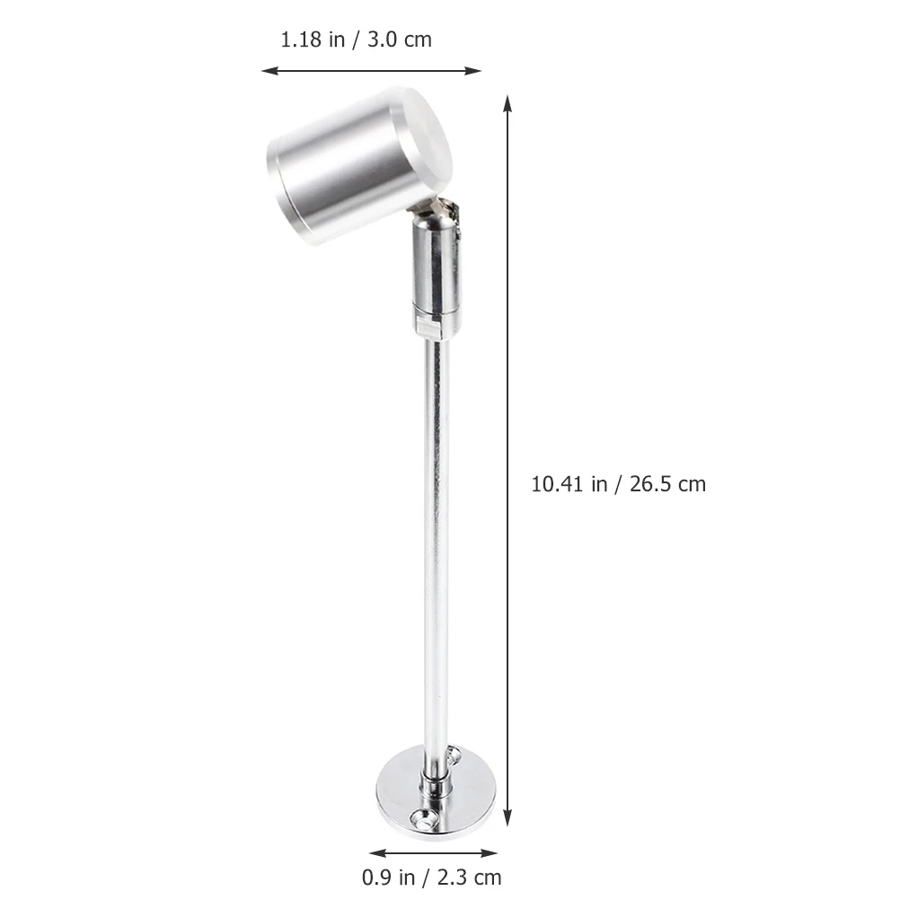 

Mini Spotlight LED Cabinet Light 1W Natural White 4000-4200K Black 315mm High Adjustable Standing Lamp for Jewelry Display Case