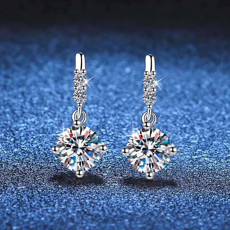 Solid 14K White Gold AU585 Platinum PT950 Earrings earrings earrings female moissanite earrings tassel spirit earrings