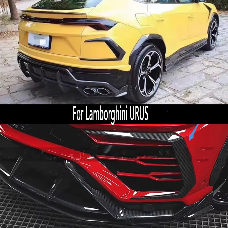 For Lamborghini URUS 2017-2021 Carbon Fiber Front and Rear Bumper Tuyere Blade Fender Tuyere Trim Upgrade Auto Parts Body Kit
