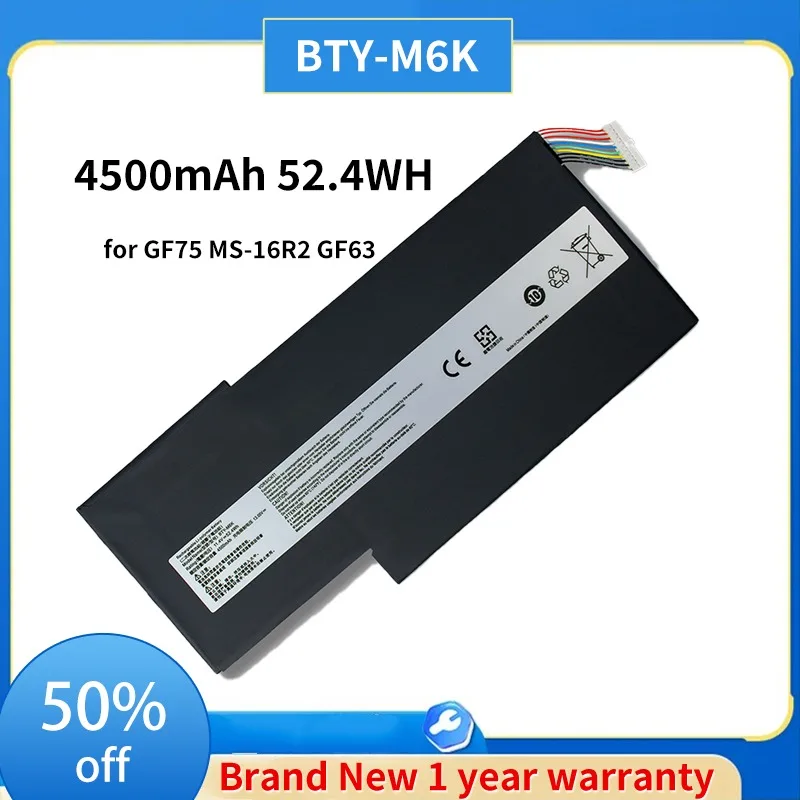 

BTY-M6K Laptop Battery for MSI GS63VR GS73VR GS43VR MS-16K3 7RG GF75 9SC 8RD 8RC GF75 Thin 3RD 8RC 9SC GF65 Thin 10SDR