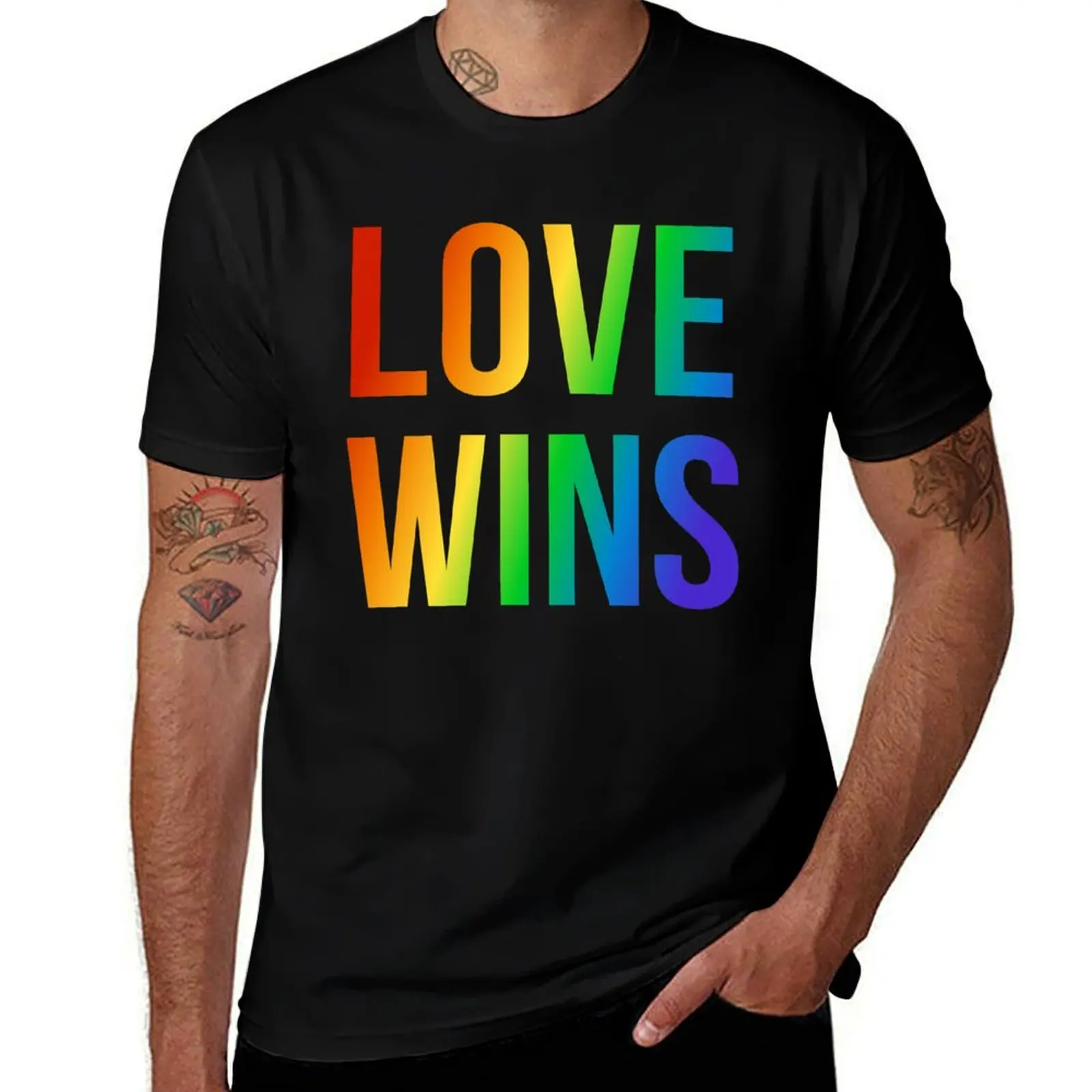 LOVE WINS T-Shirt Essential Solid Color T-Shirt