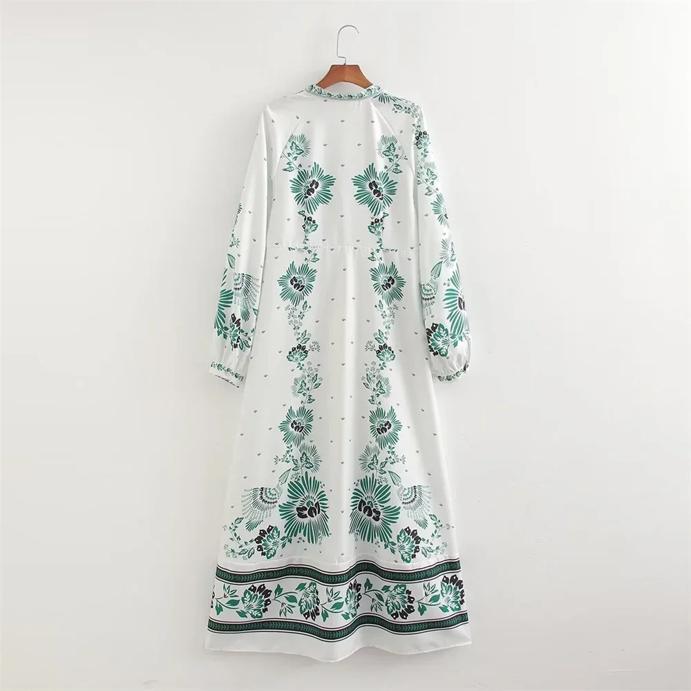 BWQ Modest Ramadan Maxi Dress for Women - Full Sleeve Summer Ankle-Length Boho Dress Breathable Prayer Outfit Plus Size Floral