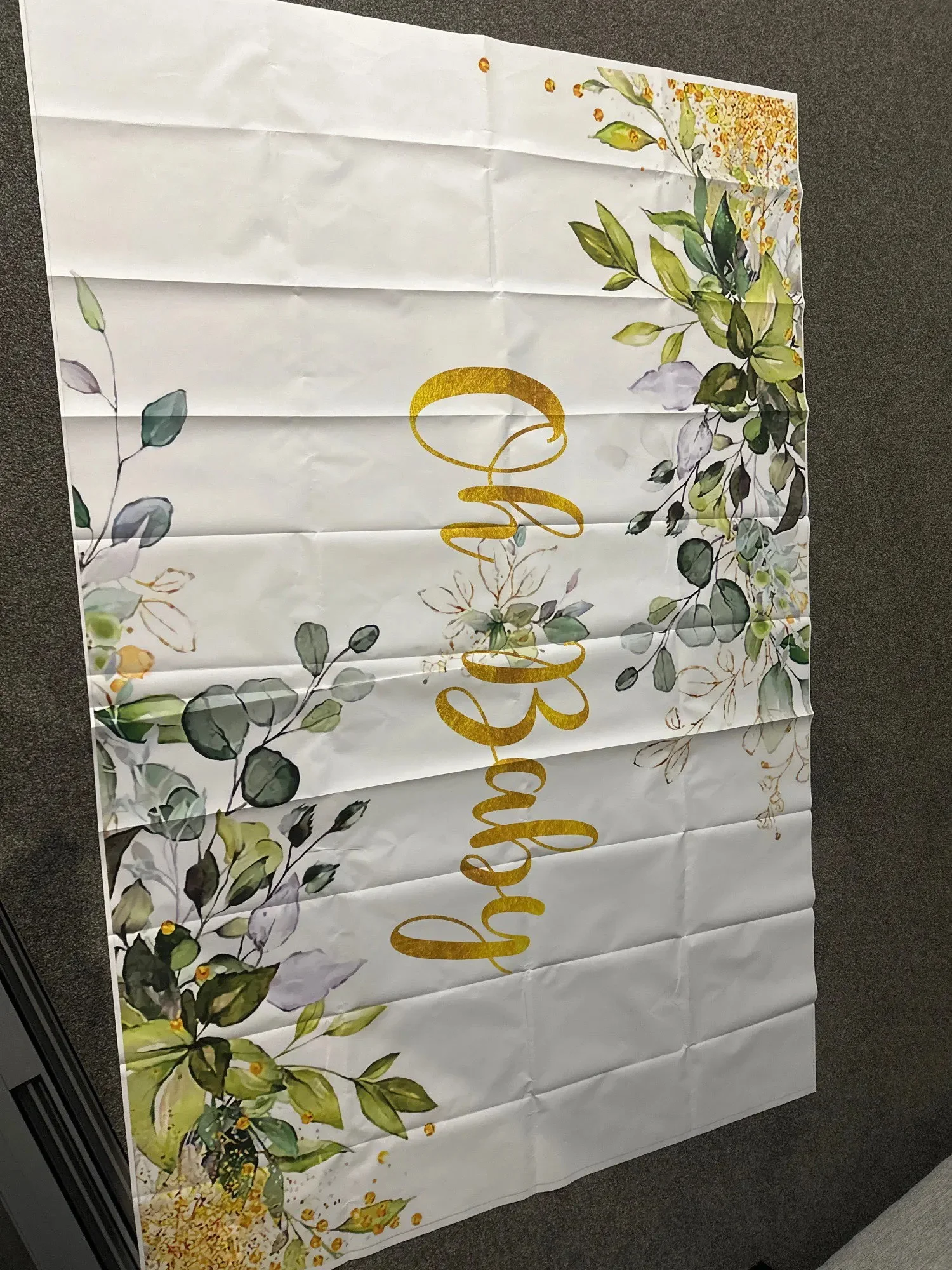 أوه استحمام الطفل خلفية الوليد الاطفال 1st حفلة عيد ميلاد أوراق خضراء الأزهار كعكة سحق التصوير الدعائم خلفية لافتات