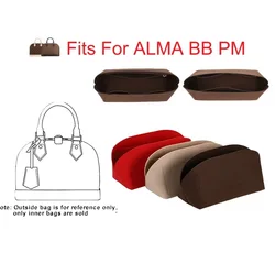 Felt Insert Bag Organizer Bag Fits For L- Alma BB PM Insert Bag in Bag Travel Purse Portable Cosmetic Base Shaper