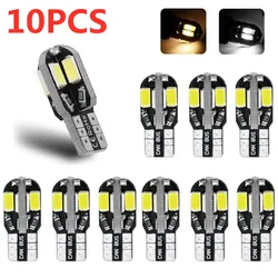 Lâmpada LED interior do carro, Canbus, sem erros, T10, branco, 5730, 8SMD, 12V, luz lateral da cunha, lâmpada automática, estilo do carro, 10 pcs, 2pcs