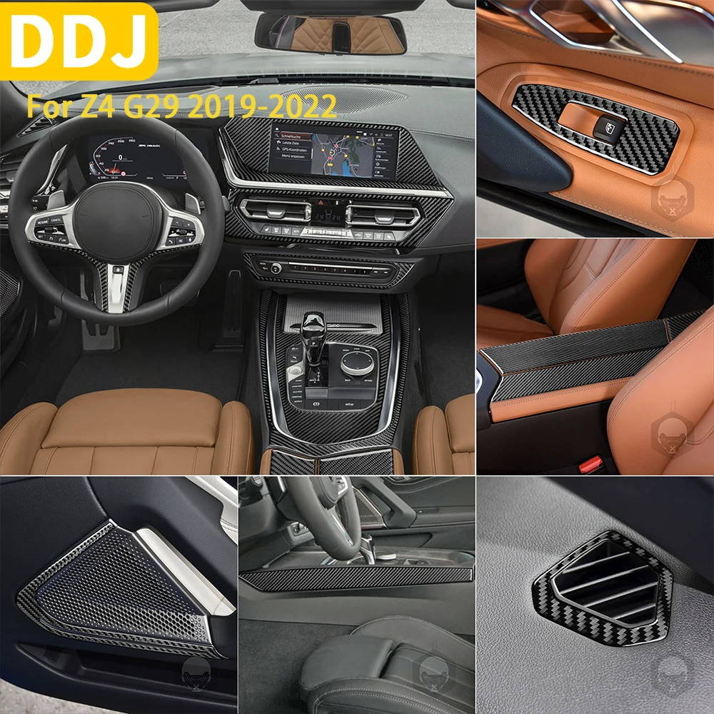 

29Pcs For BMW Z4 G29 2019 2021 2022 Accessories Car Carbon Fiber Full Interior Protection Suit Trim Sticker Decoration