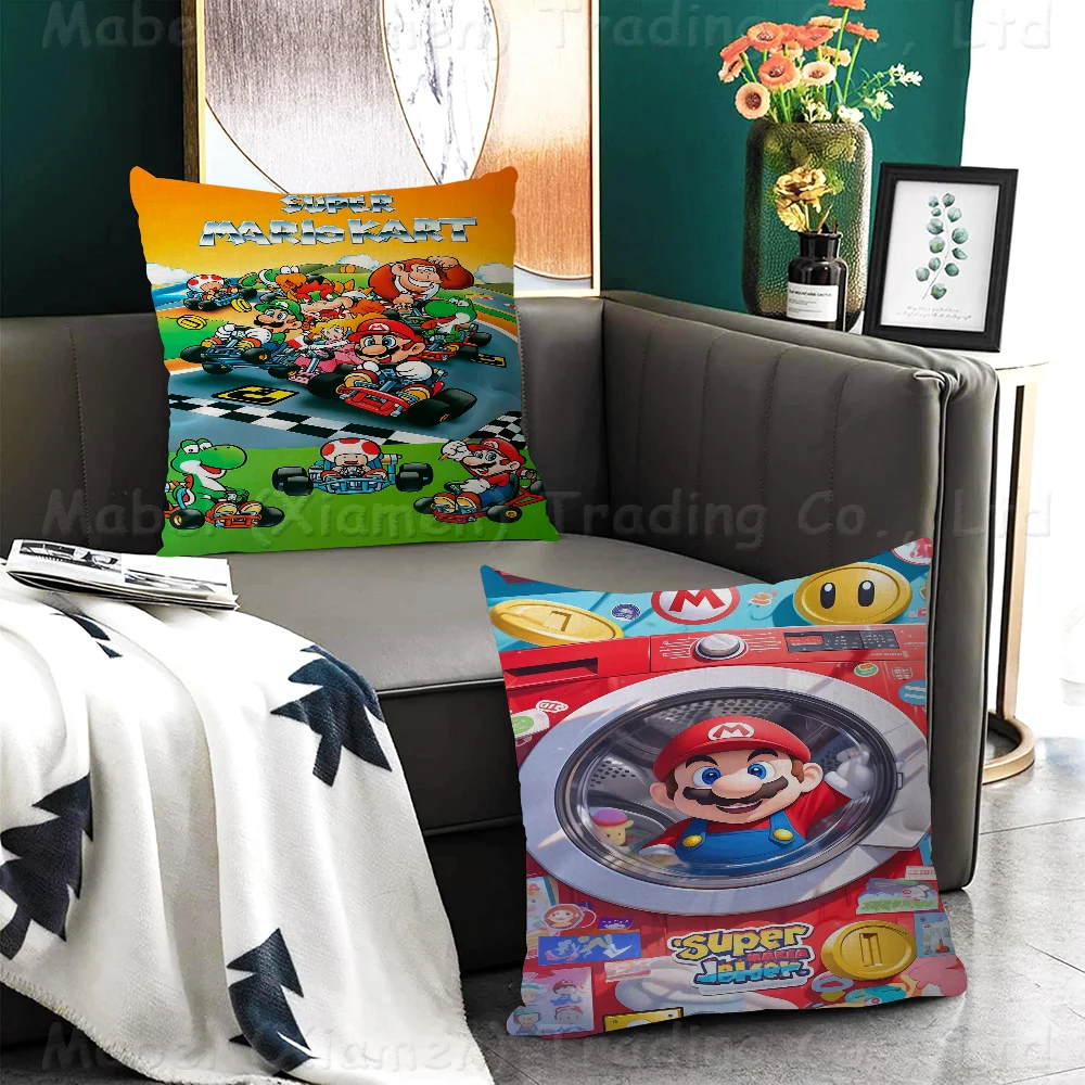 S-Super M-Mario Bros Personalized Pillow Cover Kids Bedroom Wild Party Decor Pillowcase Kid Birthday Shower Gift