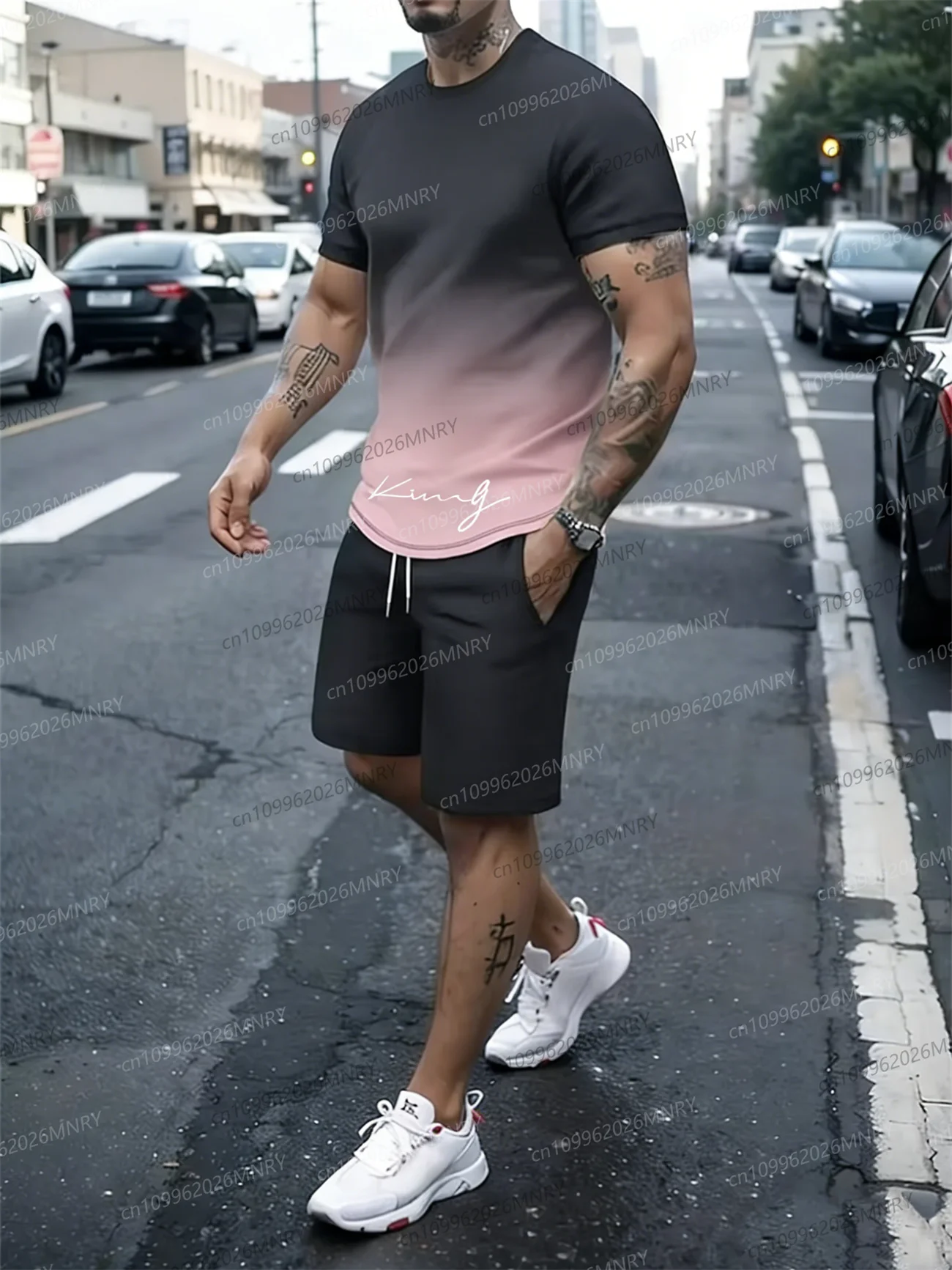 

New 3D Printed Men's Outfit Summer Short Sleeve T Shirt Set Fashion 2 Piece Sportwear Casual shorts Sweatshirt Men's Tracksuit