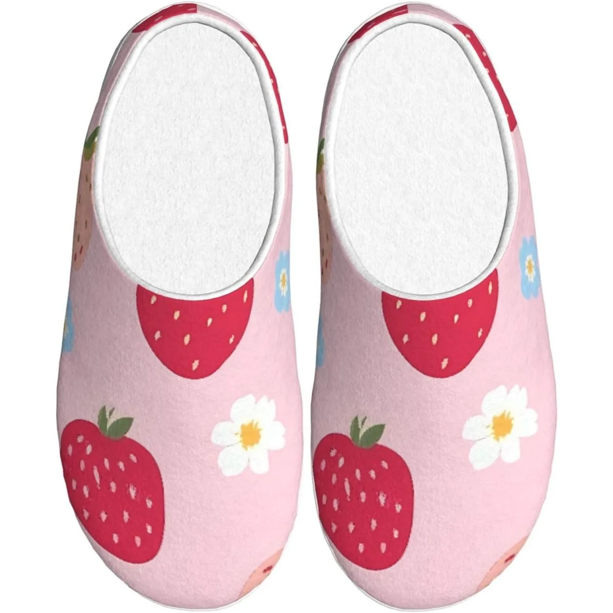 

Strawberries Women’s Cozy Slippers Soft Cotton Indoor & Outdoor House Slippers With Anti-Slip Sole