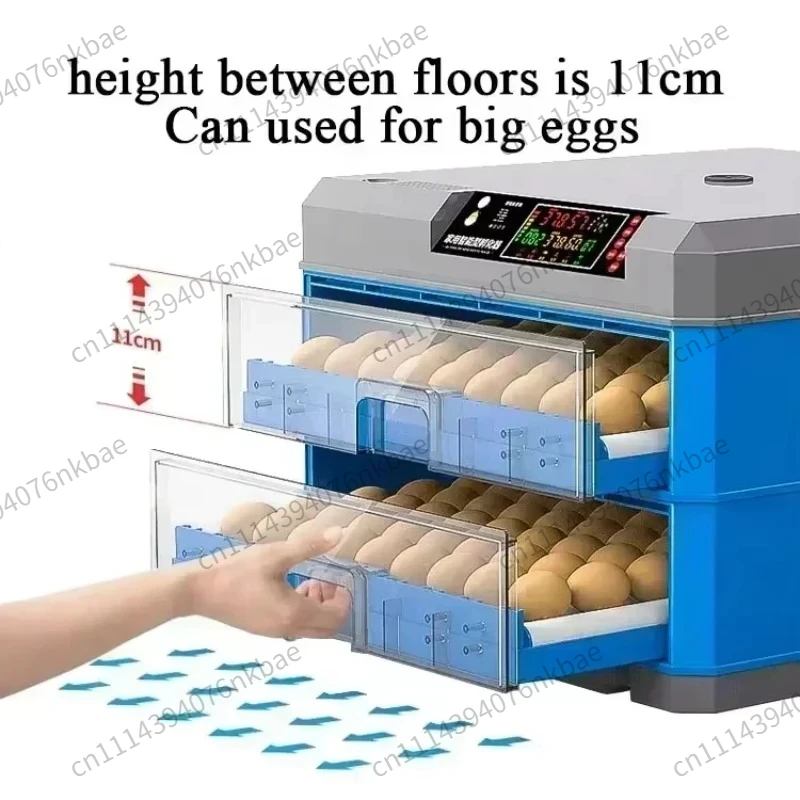 Fully Automatic Roller Egg Incubator 176-500 Eggs Capacity 110V/220V/12V Auto Temp Humidity Control Chick Hatching Machine