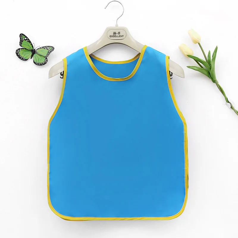 Custom Logo Kindergarten Apron Children's Bib Vest for Painting Eating Breathable Sleeveless Mesh Art Smock
