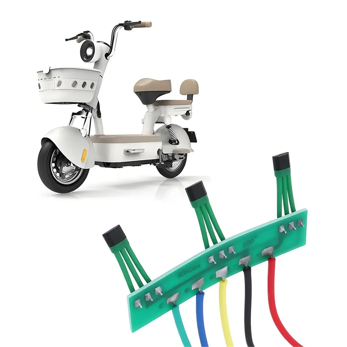 4Pcs Hall Sensor Board 41F for Brushless Hub Motor 120 Degree Sensor Spacing 17mm for E-Bike Scooter