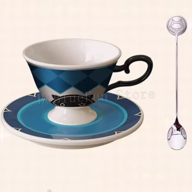 Game Genshin Impact Lynette Magic Show Cosplay Anime Afternoon Tea Cup and Saucer Set New Year\'s Gift