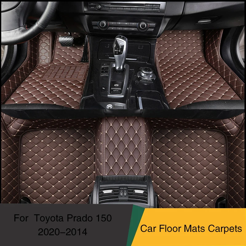 

Custom Car Floor Mats Special For Toyota Prado 150 2020-2014 Auto Foot Pads Auto Carpets Leather Carpet Car Accessories