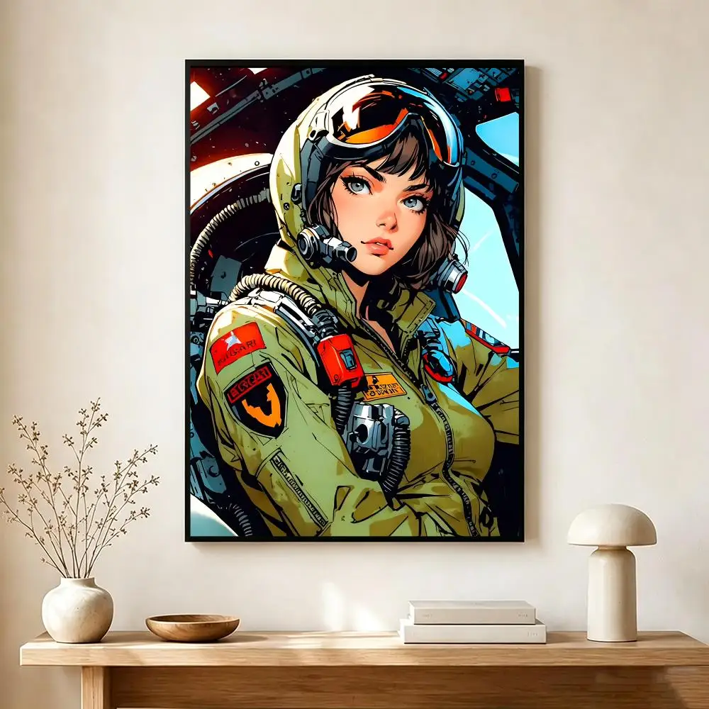 Aviation Theme V-Vintage Aviator Poster Wall Art Print Decorative Mural Home Decor Gift Unframed